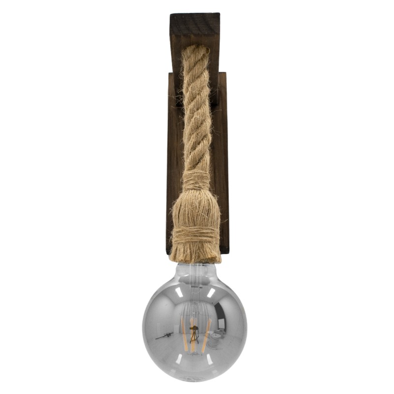 GLOBOSTAR® KENSI 00883 Boho Φωτιστικό Τοίχου - Απλίκα με Ντουί 1 x E27 AC 220-240V IP20 - Καφέ & Μπεζ - Μ7 x Π19 x Υ28cm