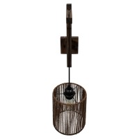 GLOBOSTAR® CASTI 00887 Boho Φωτιστικό Τοίχου - Απλίκα με Ντουί 1 x E27 AC 220-240V IP20 - Καφέ - Μ18 x Π30 x Υ75cm