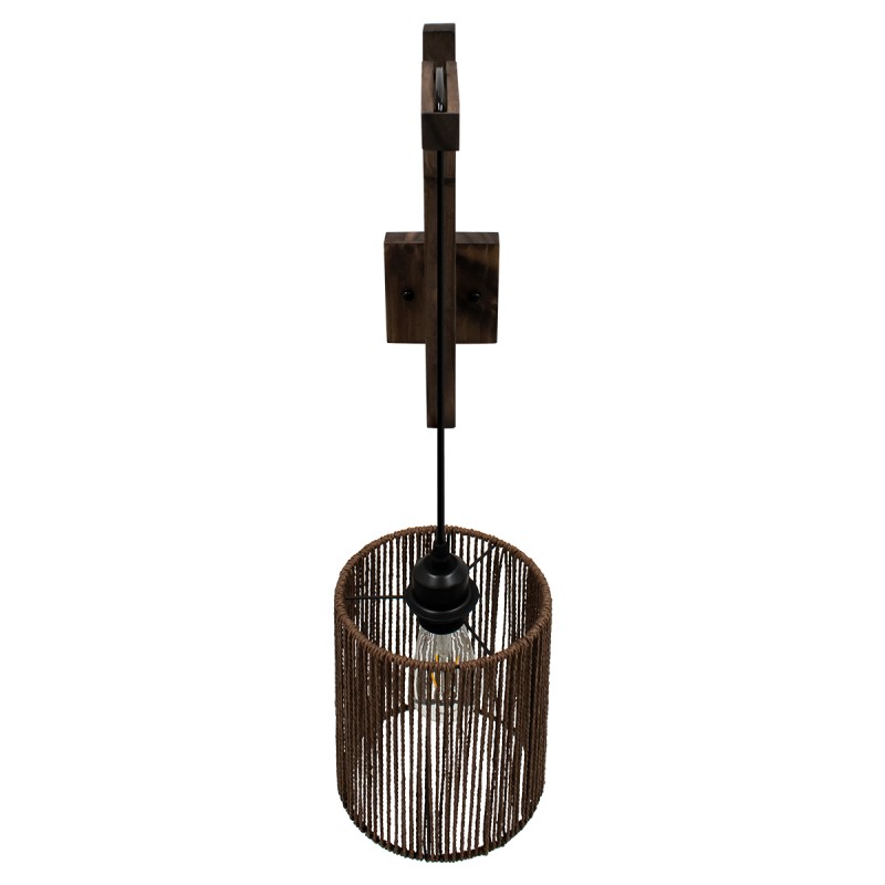 GLOBOSTAR® CASTI 00887 Boho Φωτιστικό Τοίχου - Απλίκα με Ντουί 1 x E27 AC 220-240V IP20 - Καφέ - Μ18 x Π30 x Υ75cm