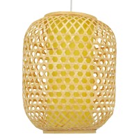 GLOBOSTAR® MAURITIUS 00899 Boho Κρεμαστό Φωτιστικό Οροφής με Ντουί 1 x E27 AC 220-240V IP20 - Μπεζ - Μ30 x Π30 x Υ40cm