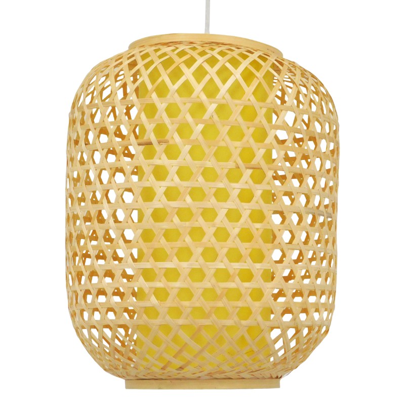 GLOBOSTAR® MAURITIUS 00899 Boho Κρεμαστό Φωτιστικό Οροφής με Ντουί 1 x E27 AC 220-240V IP20 - Μπεζ - Μ30 x Π30 x Υ40cm