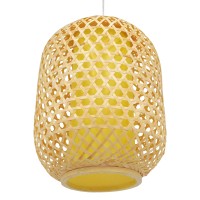 GLOBOSTAR® MAURITIUS 00899 Boho Κρεμαστό Φωτιστικό Οροφής με Ντουί 1 x E27 AC 220-240V IP20 - Μπεζ - Μ30 x Π30 x Υ40cm