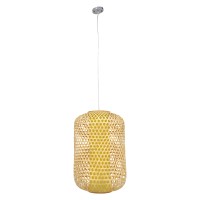 GLOBOSTAR® MAURITIUS 00901 Boho Κρεμαστό Φωτιστικό Οροφής με Ντουί 1 x E27 AC 220-240V IP20 - Μπεζ - Μ40 x Π40 x Υ60cm
