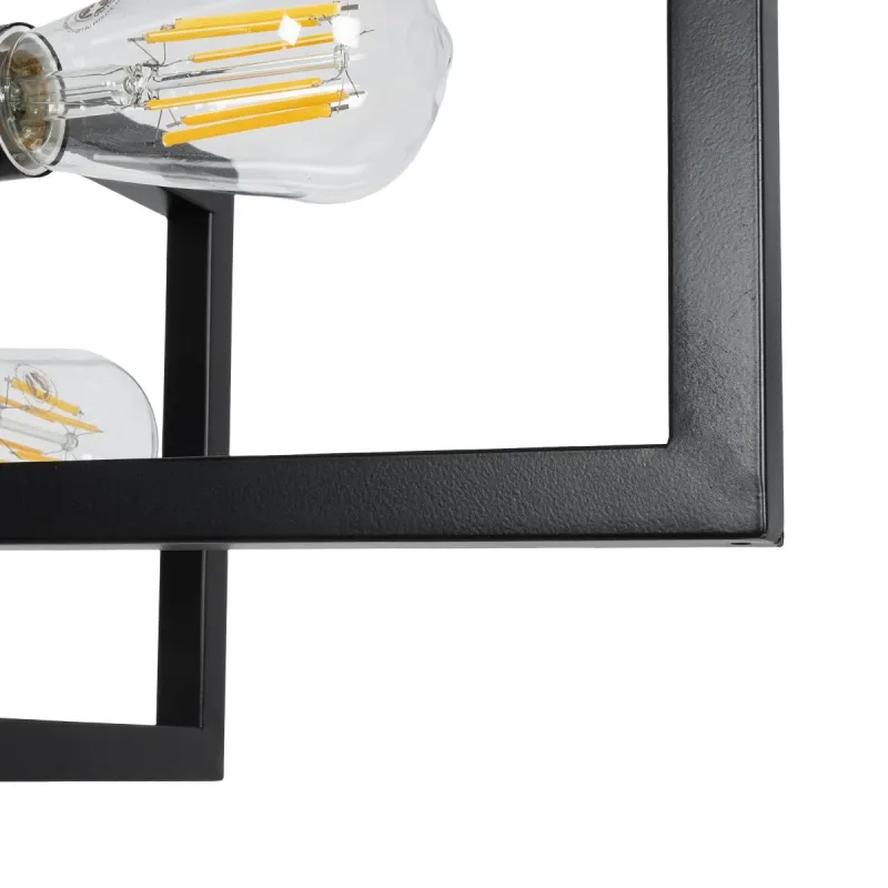 GLOBOSTAR® LOOP 00904 Μοντέρνο Κρεμαστό Φωτιστικό Οροφής με Ντουί 4 x E27 AC 220-240V IP20 - Μαύρο - Μ52 x Π52 x Υ42cm