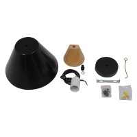 GLOBOSTAR® SHADE 00906 Μοντέρνο Κρεμαστό Φωτιστικό Οροφής με Ντουί 1 x E27 AC 220-240V IP20 - Μαύρο & Μπεζ - Μ23 x Π23 x Υ22cm
