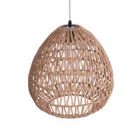 GLOBOSTAR® JJENSON 00911 Boho Κρεμαστό Φωτιστικό Οροφής με Ντουί 1 x E27 AC 220-240V IP20 - Μπεζ - Μ35 x Π35 x Υ35cm