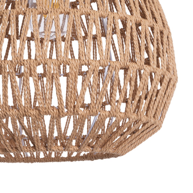 GLOBOSTAR® JJENSON 00911 Boho Κρεμαστό Φωτιστικό Οροφής με Ντουί 1 x E27 AC 220-240V IP20 - Μπεζ - Μ35 x Π35 x Υ35cm