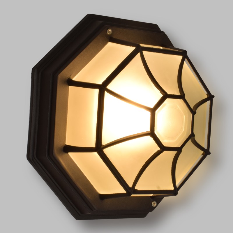 GLOBOSTAR® RUBY 00912 Vintage Φωτιστικό Οροφής με Ντουί 1 x E27 AC 220-240V IP20 - Μαύρο & Λευκό - Μ27 x Π27 x Υ12cm