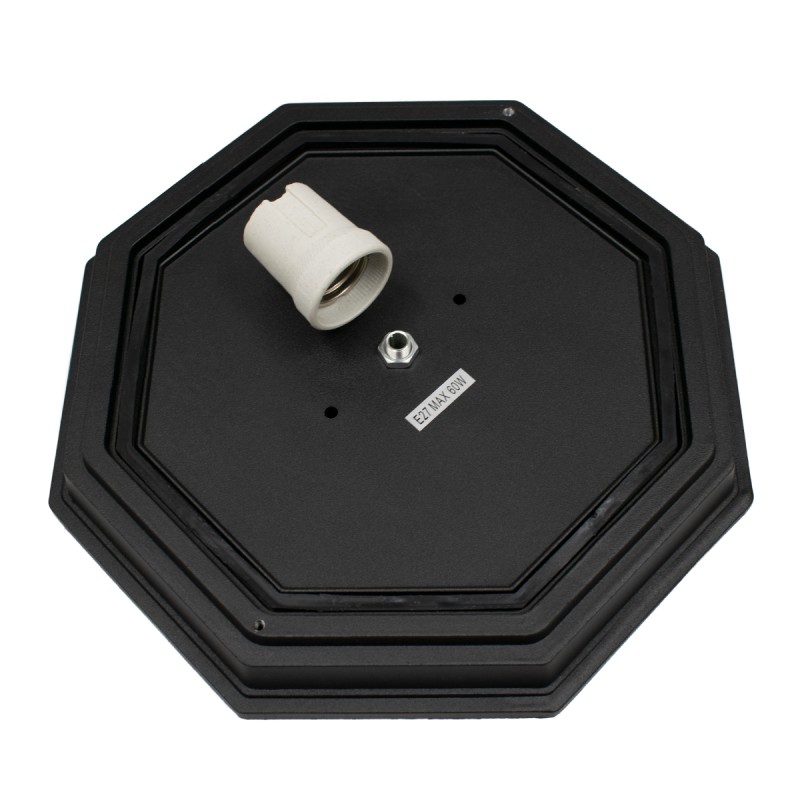 GLOBOSTAR® RUBY 00912 Vintage Φωτιστικό Οροφής με Ντουί 1 x E27 AC 220-240V IP20 - Μαύρο & Λευκό - Μ27 x Π27 x Υ12cm