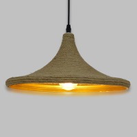 GLOBOSTAR® SHANGHAI ROPE 00917 Boho Κρεμαστό Φωτιστικό Οροφής με Ντουί 1 x E27 AC 220-240V IP20 - Μπεζ - Μ37 x Π37 x Υ20cm
