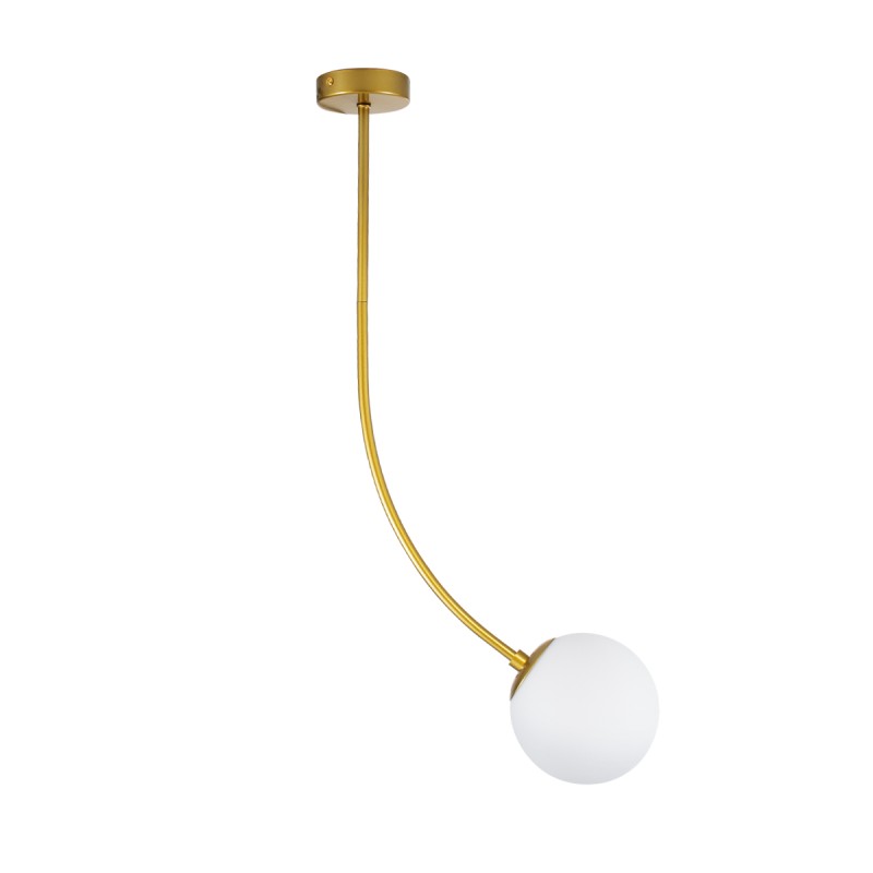 GLOBOSTAR® DRIZZLE 00921 Μοντέρνο Φωτιστικό Οροφής με Ντουί 1 x E27 AC 220-240V IP20 - Λευκό & Χρυσό - Μ15 x Π15 x Υ100cm