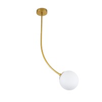 GLOBOSTAR® DRIZZLE 00921 Μοντέρνο Φωτιστικό Οροφής με Ντουί 1 x E27 AC 220-240V IP20 - Λευκό & Χρυσό - Μ15 x Π15 x Υ100cm