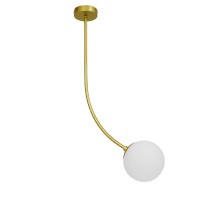 GLOBOSTAR® DRIZZLE 00922 Μοντέρνο Φωτιστικό Οροφής με Ντουί 1 x E27 AC 220-240V IP20 - Λευκό & Χρυσό - Μ15 x Π15 x Υ70cm