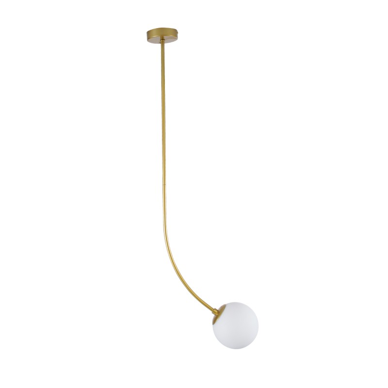 GLOBOSTAR® DRIZZLE 00922 Μοντέρνο Φωτιστικό Οροφής με Ντουί 1 x E27 AC 220-240V IP20 - Λευκό & Χρυσό - Μ15 x Π15 x Υ70cm