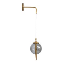 GLOBOSTAR® VIENNA 00923 Μοντέρνο Φωτιστικό Τοίχου - Απλίκα με Ντουί 1 x E27 AC 220-240V IP20 - Χρυσό & Μαύρο Φιμέ - Μ25 x Π23 x Υ27cm