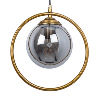 GLOBOSTAR® VIENNA 00923 Μοντέρνο Φωτιστικό Τοίχου - Απλίκα με Ντουί 1 x E27 AC 220-240V IP20 - Χρυσό & Μαύρο Φιμέ - Μ25 x Π23 x Υ27cm