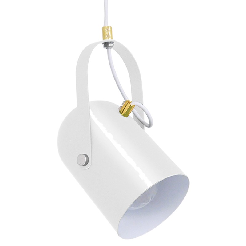 GLOBOSTAR® HAZEL 00924 Μοντέρνο Κρεμαστό Φωτιστικό Οροφής με Ντουί 1 x E27 AC 220-240V IP20 - Λευκό & Χρυσό - Μ12 x Π12 x Υ27cm