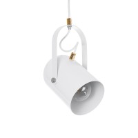 GLOBOSTAR® HAZEL 00924 Μοντέρνο Κρεμαστό Φωτιστικό Οροφής με Ντουί 1 x E27 AC 220-240V IP20 - Λευκό & Χρυσό - Μ12 x Π12 x Υ27cm