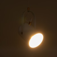 GLOBOSTAR® HAZEL 00924 Μοντέρνο Κρεμαστό Φωτιστικό Οροφής με Ντουί 1 x E27 AC 220-240V IP20 - Λευκό & Χρυσό - Μ12 x Π12 x Υ27cm