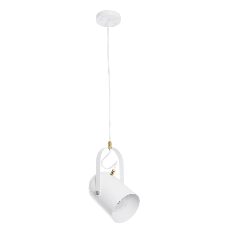 GLOBOSTAR® HAZEL 00924 Μοντέρνο Κρεμαστό Φωτιστικό Οροφής με Ντουί 1 x E27 AC 220-240V IP20 - Λευκό & Χρυσό - Μ12 x Π12 x Υ27cm