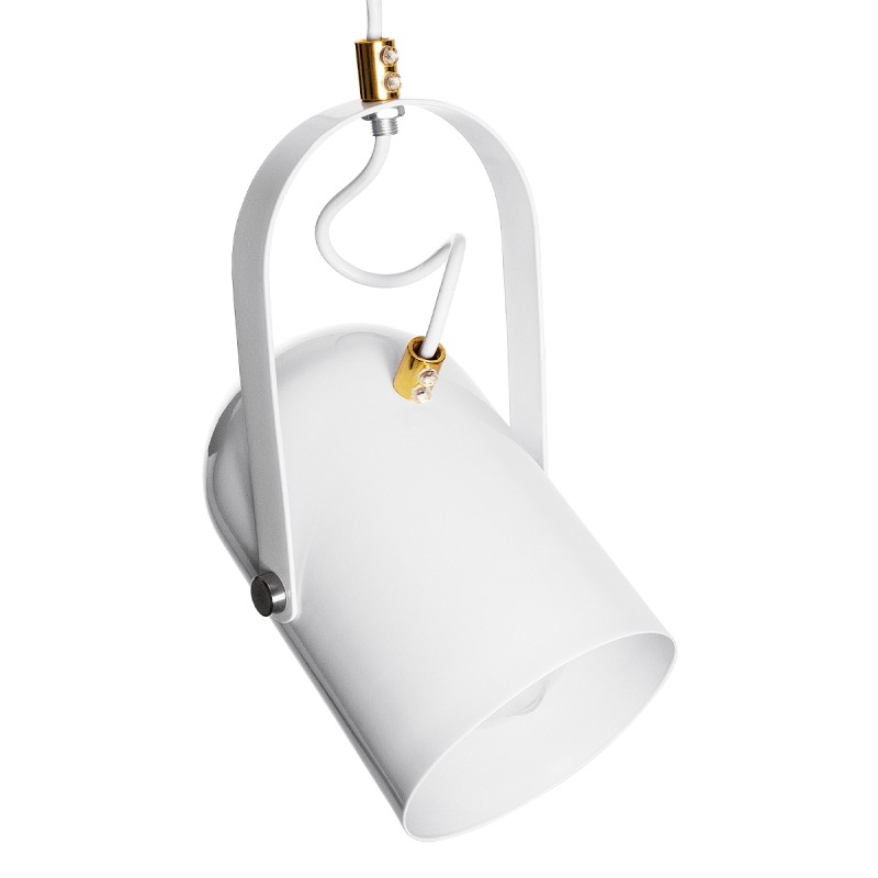GLOBOSTAR® HAZEL 00924 Μοντέρνο Κρεμαστό Φωτιστικό Οροφής με Ντουί 1 x E27 AC 220-240V IP20 - Λευκό & Χρυσό - Μ12 x Π12 x Υ27cm