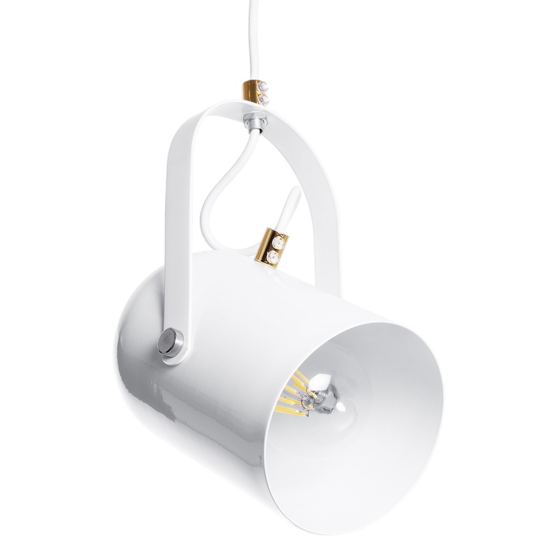 GLOBOSTAR® HAZEL 00924 Μοντέρνο Κρεμαστό Φωτιστικό Οροφής με Ντουί 1 x E27 AC 220-240V IP20 - Λευκό & Χρυσό - Μ12 x Π12 x Υ27cm