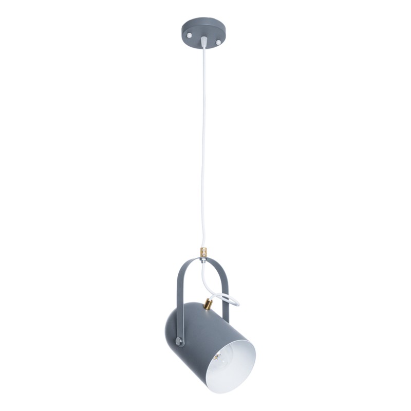 GLOBOSTAR® HAZEL 00925 Μοντέρνο Κρεμαστό Φωτιστικό Οροφής με Ντουί 1 x E27 AC 220-240V IP20 - Γκρι & Χρυσό - Μ12 x Π12 x Υ27cm