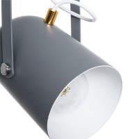 GLOBOSTAR® HAZEL 00925 Μοντέρνο Κρεμαστό Φωτιστικό Οροφής με Ντουί 1 x E27 AC 220-240V IP20 - Γκρι & Χρυσό - Μ12 x Π12 x Υ27cm