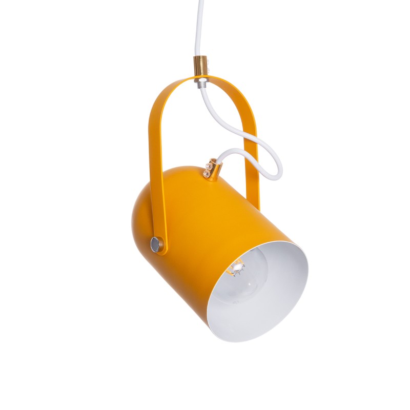 GLOBOSTAR® HAZEL 00926 Μοντέρνο Κρεμαστό Φωτιστικό Οροφής με Ντουί 1 x E27 AC 220-240V IP20 - Πορτοκαλί & Χρυσό - Μ12 x Π12 x Υ27cm