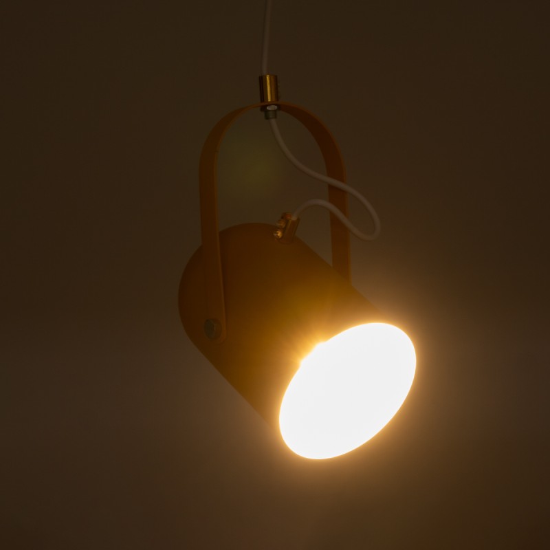 GLOBOSTAR® HAZEL 00926 Μοντέρνο Κρεμαστό Φωτιστικό Οροφής με Ντουί 1 x E27 AC 220-240V IP20 - Πορτοκαλί & Χρυσό - Μ12 x Π12 x Υ27cm