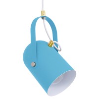 GLOBOSTAR® HAZEL 00927 Μοντέρνο Κρεμαστό Φωτιστικό Οροφής με Ντουί 1 x E27 AC 220-240V IP20 - Γαλάζιο & Χρυσό - Μ12 x Π12 x Υ27cm