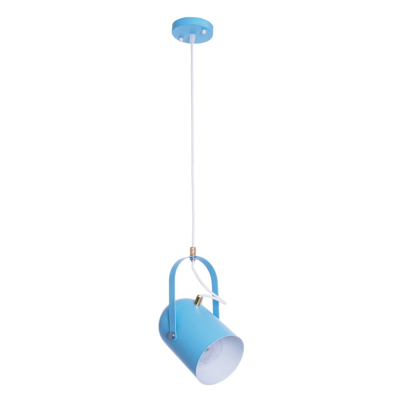 GLOBOSTAR® HAZEL 00927 Μοντέρνο Κρεμαστό Φωτιστικό Οροφής με Ντουί 1 x E27 AC 220-240V IP20 - Γαλάζιο & Χρυσό - Μ12 x Π12 x Υ27cm
