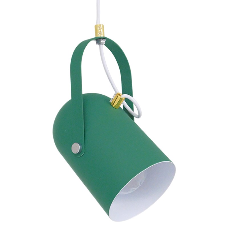 GLOBOSTAR® HAZEL 00928 Μοντέρνο Κρεμαστό Φωτιστικό Οροφής με Ντουί 1 x E27 AC 220-240V IP20 - Πράσινο & Χρυσό - Μ12 x Π12 x Υ27cm