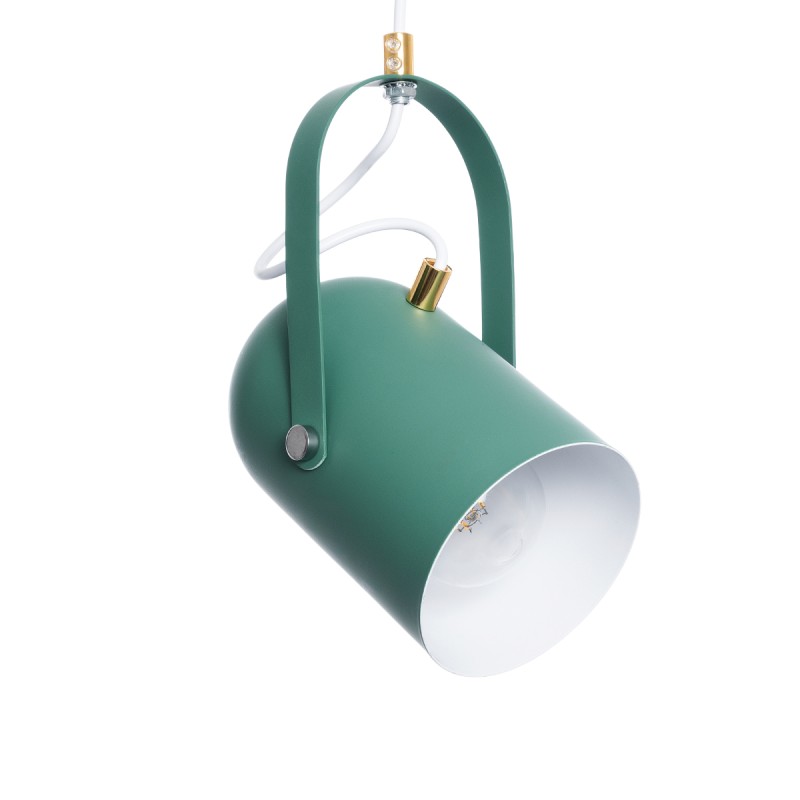 GLOBOSTAR® HAZEL 00928 Μοντέρνο Κρεμαστό Φωτιστικό Οροφής με Ντουί 1 x E27 AC 220-240V IP20 - Πράσινο & Χρυσό - Μ12 x Π12 x Υ27cm