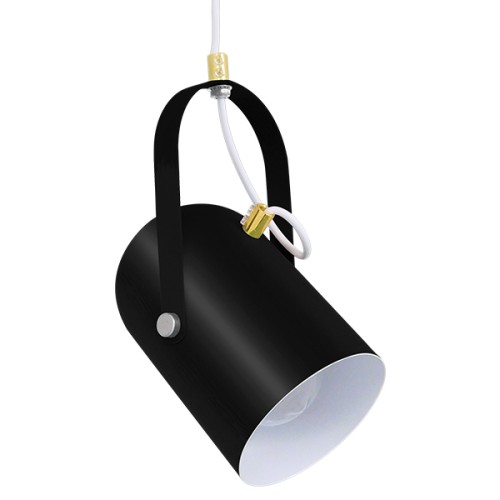 GLOBOSTAR® HAZEL 00930 Μοντέρνο Κρεμαστό Φωτιστικό Οροφής με Ντουί 1 x E27 AC 220-240V IP20 - Μαύρο & Χρυσό - Μ12 x Π12 x Υ27cm
