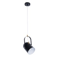 GLOBOSTAR® HAZEL 00930 Μοντέρνο Κρεμαστό Φωτιστικό Οροφής με Ντουί 1 x E27 AC 220-240V IP20 - Μαύρο & Χρυσό - Μ12 x Π12 x Υ27cm