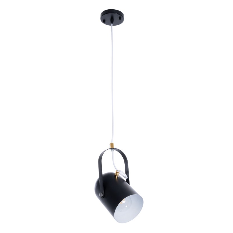 GLOBOSTAR® HAZEL 00930 Μοντέρνο Κρεμαστό Φωτιστικό Οροφής με Ντουί 1 x E27 AC 220-240V IP20 - Μαύρο & Χρυσό - Μ12 x Π12 x Υ27cm