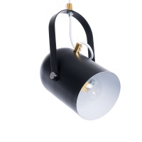 GLOBOSTAR® HAZEL 00930 Μοντέρνο Κρεμαστό Φωτιστικό Οροφής με Ντουί 1 x E27 AC 220-240V IP20 - Μαύρο & Χρυσό - Μ12 x Π12 x Υ27cm