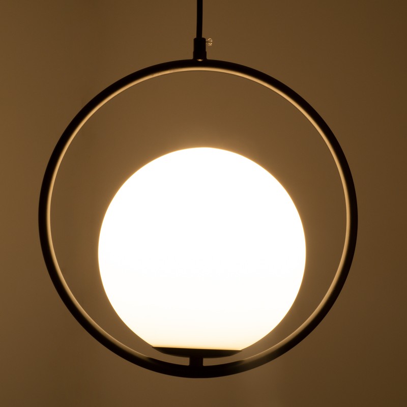 GLOBOSTAR® MADRID 00931 Μοντέρνο Κρεμαστό Φωτιστικό Οροφής με Ντουί 1 x E27 AC 220-240V IP20 - Μαύρο & Λευκό - Μ30 x Π20 x Υ30cm