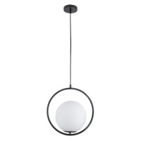 GLOBOSTAR® MADRID 00931 Μοντέρνο Κρεμαστό Φωτιστικό Οροφής με Ντουί 1 x E27 AC 220-240V IP20 - Μαύρο & Λευκό - Μ30 x Π20 x Υ30cm