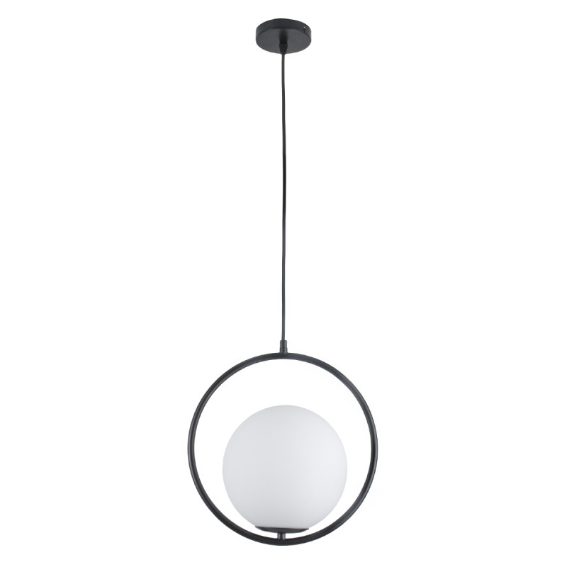 GLOBOSTAR® MADRID 00931 Μοντέρνο Κρεμαστό Φωτιστικό Οροφής με Ντουί 1 x E27 AC 220-240V IP20 - Μαύρο & Λευκό - Μ30 x Π20 x Υ30cm