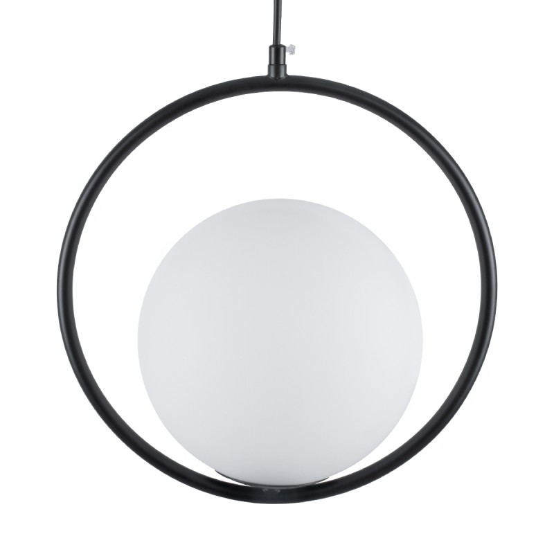 GLOBOSTAR® MADRID 00931 Μοντέρνο Κρεμαστό Φωτιστικό Οροφής με Ντουί 1 x E27 AC 220-240V IP20 - Μαύρο & Λευκό - Μ30 x Π20 x Υ30cm