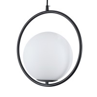 GLOBOSTAR® MADRID 00931 Μοντέρνο Κρεμαστό Φωτιστικό Οροφής με Ντουί 1 x E27 AC 220-240V IP20 - Μαύρο & Λευκό - Μ30 x Π20 x Υ30cm