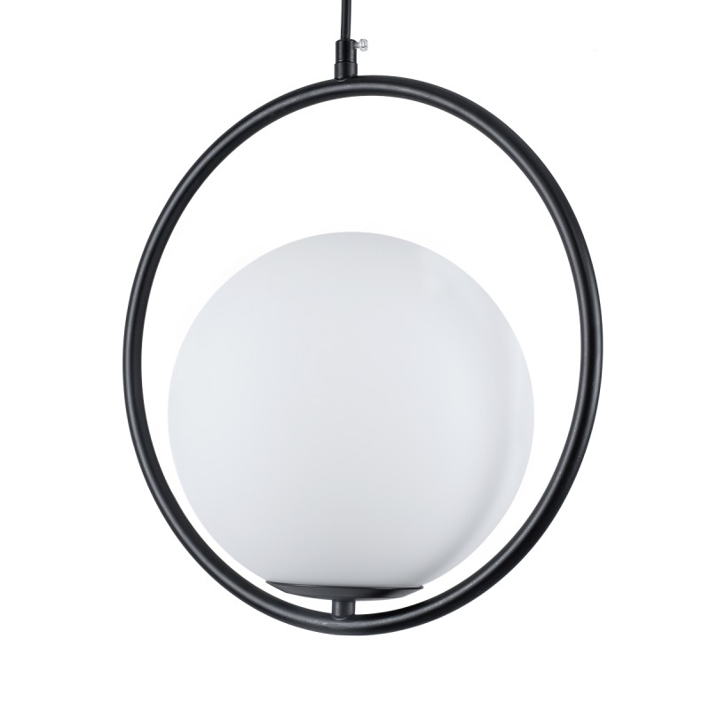 GLOBOSTAR® MADRID 00931 Μοντέρνο Κρεμαστό Φωτιστικό Οροφής με Ντουί 1 x E27 AC 220-240V IP20 - Μαύρο & Λευκό - Μ30 x Π20 x Υ30cm