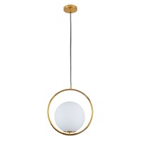 GLOBOSTAR® MADRID 00932 Μοντέρνο Κρεμαστό Φωτιστικό Οροφής με Ντουί 1 x E27 AC 220-240V IP20 - Χρυσό & Λευκό - Μ30 x Π20 x Υ30cm