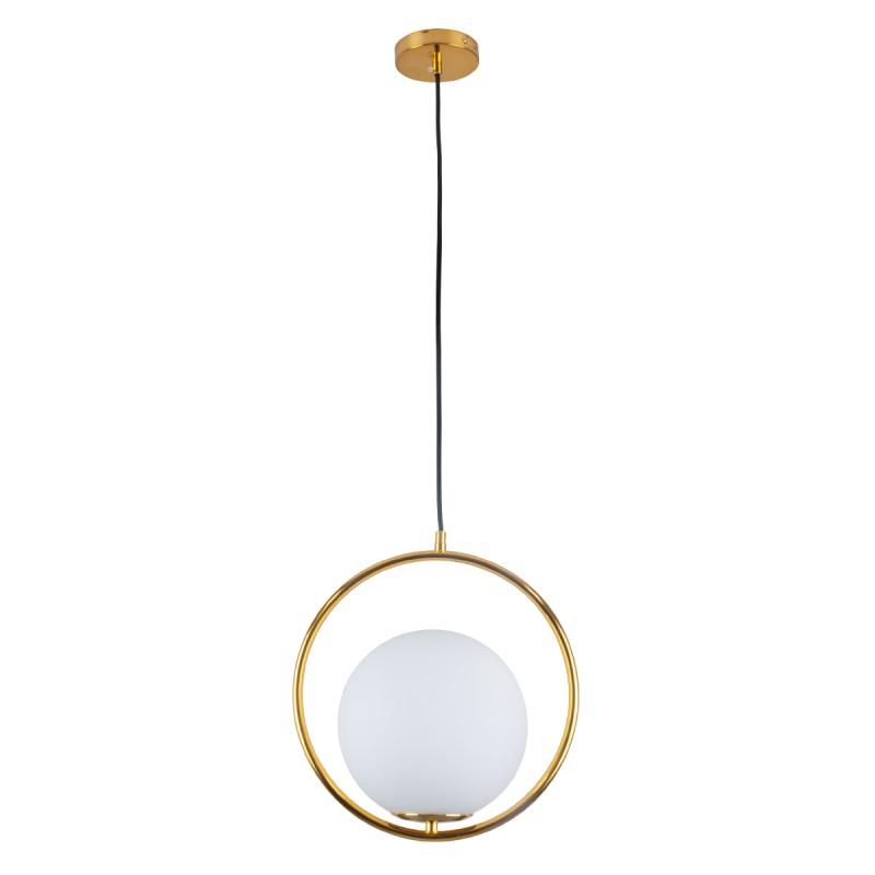 GLOBOSTAR® MADRID 00932 Μοντέρνο Κρεμαστό Φωτιστικό Οροφής με Ντουί 1 x E27 AC 220-240V IP20 - Χρυσό & Λευκό - Μ30 x Π20 x Υ30cm
