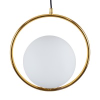 GLOBOSTAR® MADRID 00932 Μοντέρνο Κρεμαστό Φωτιστικό Οροφής με Ντουί 1 x E27 AC 220-240V IP20 - Χρυσό & Λευκό - Μ30 x Π20 x Υ30cm