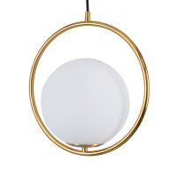 GLOBOSTAR® MADRID 00932 Μοντέρνο Κρεμαστό Φωτιστικό Οροφής με Ντουί 1 x E27 AC 220-240V IP20 - Χρυσό & Λευκό - Μ30 x Π20 x Υ30cm