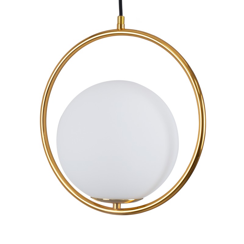 GLOBOSTAR® MADRID 00932 Μοντέρνο Κρεμαστό Φωτιστικό Οροφής με Ντουί 1 x E27 AC 220-240V IP20 - Χρυσό & Λευκό - Μ30 x Π20 x Υ30cm