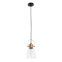 GLOBOSTAR® JAVER 00934 Vintage Κρεμαστό Φωτιστικό Οροφής με Ντουί 1 x E27 AC 220-240V IP20 - Διάφανο & Ροζ Χρυσό - Μ14.5 x Π14.5 x Υ28cm